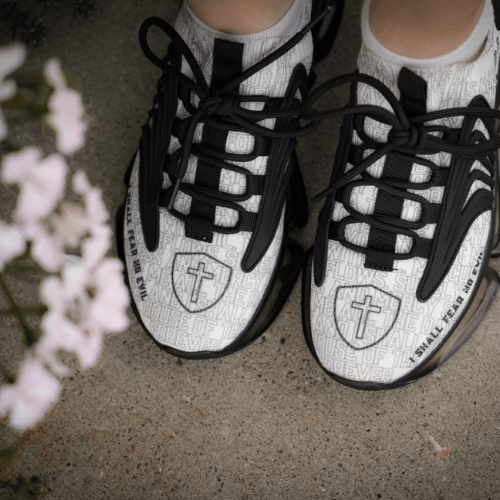 Women's Black & White Psalm 23s - First Edition Christian Shoes - Mirrorless Apparel